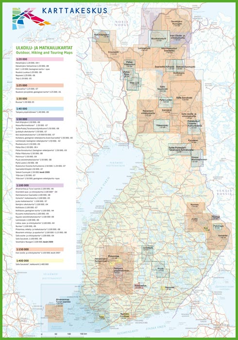 Cartes de randonnée en Finlande