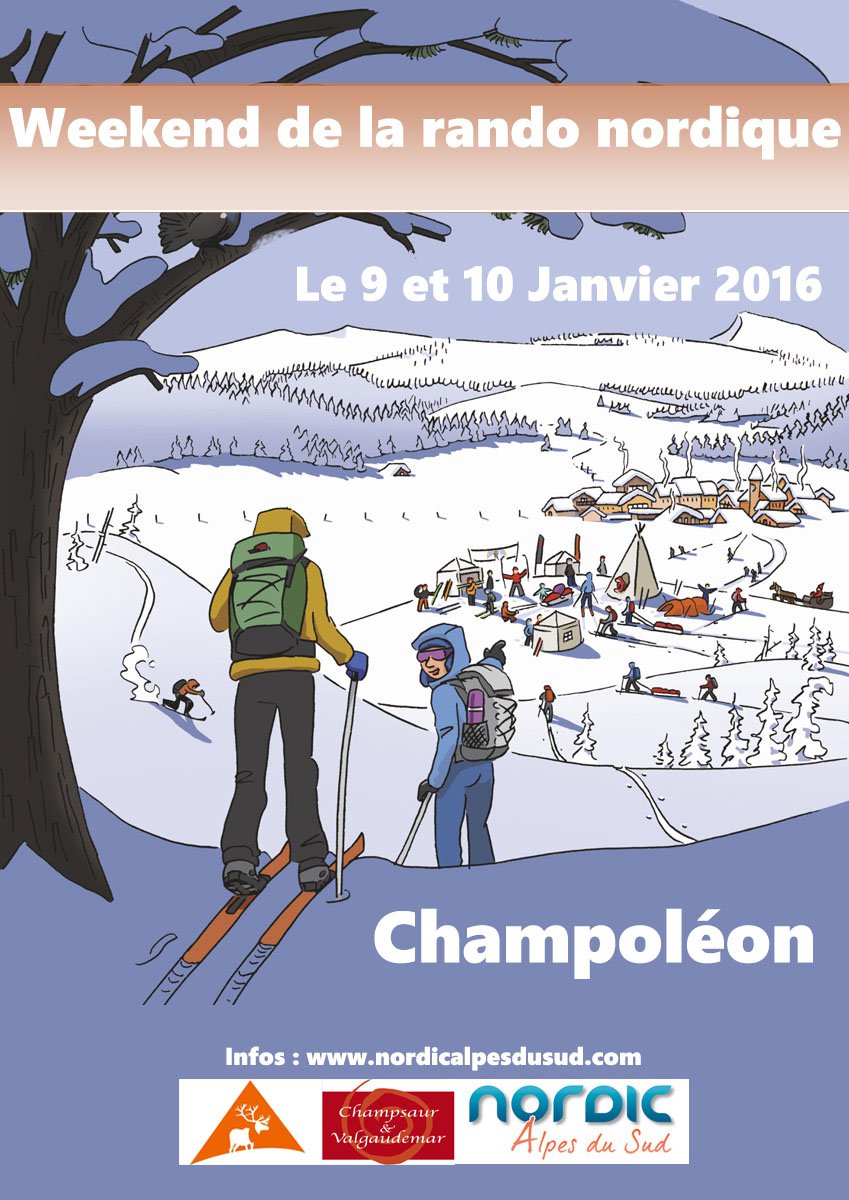 Weekend de la randonnée nordique Champoléon Janvier 2016