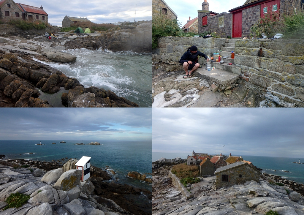 Maîtresse île des Minquiers : Bivouac, popotte, wc avec vue, les maisons