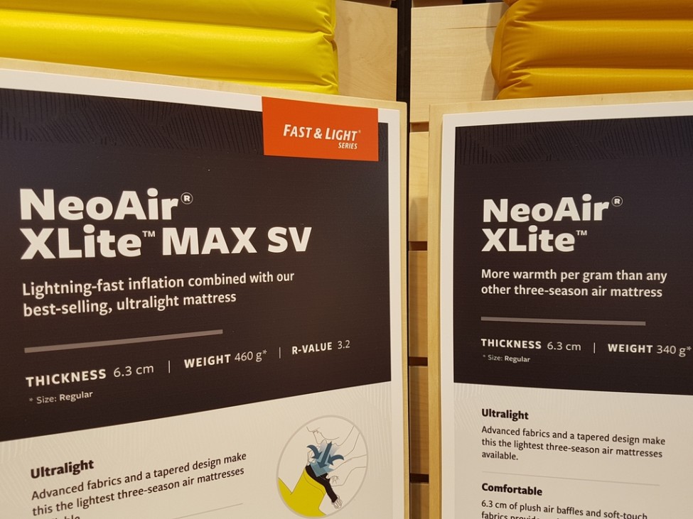 Nouveaux matelas Thermarest Neoair Xlite Max SV et XTherm Max SV