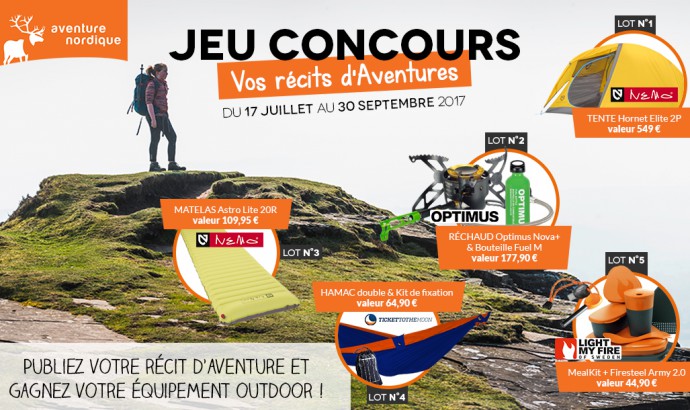 Jeu : Racontez votre dernière Aventure et gagnez des cadeaux ! Les lots à gagner - Matériel technique - Il suffit de nous envoyer votre récit d'Aventure !